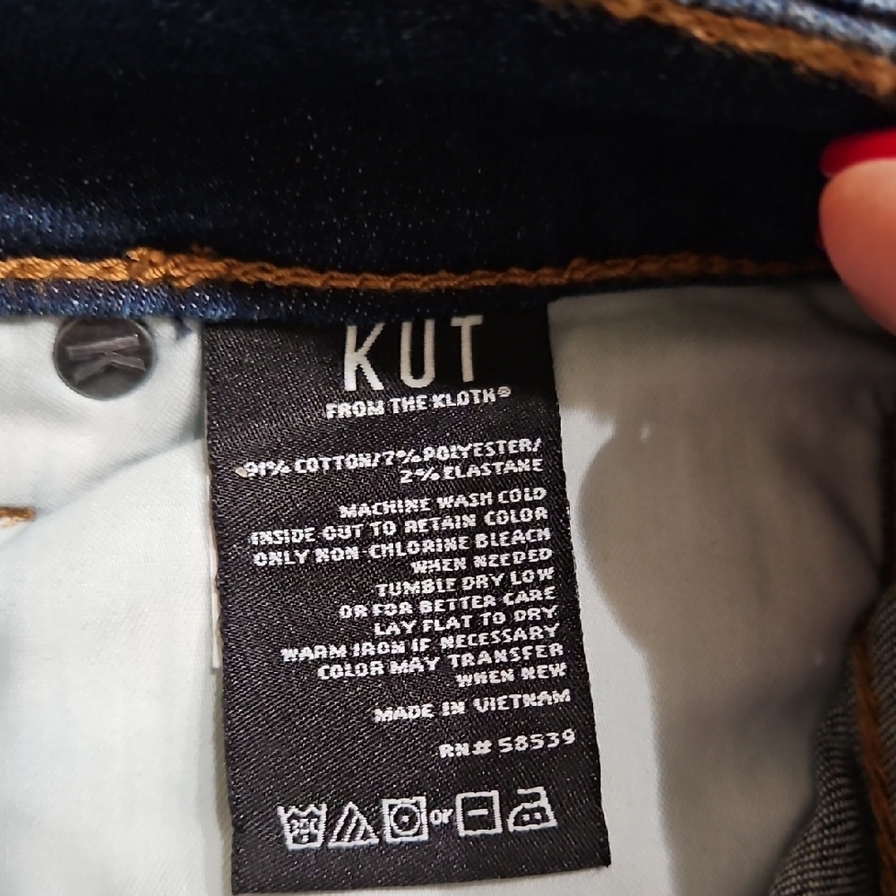 Kut from the Kloth Women's Indigo Straight Leg Jeans - Picture 7 of 8